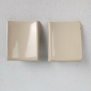 VINTAGE Tan Enamel Oversize Square Earrings